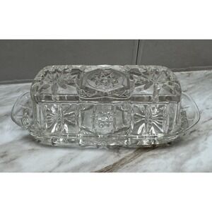 Anchor Hocking Star Of David covered Butter Dish